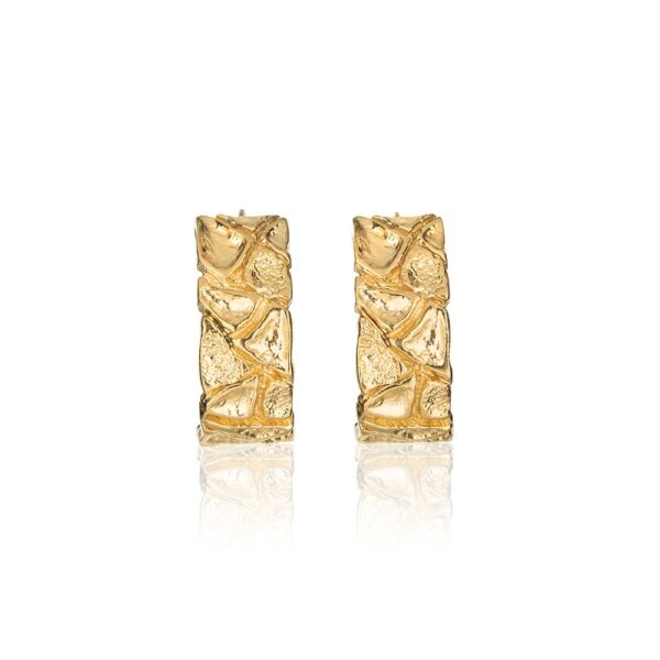 Arid Earth Stud Earrings Gold Plate