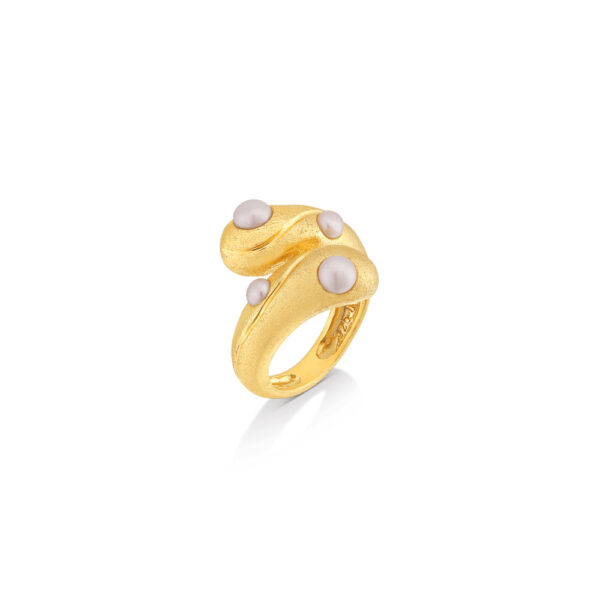 DOUBLE PEARL RING GOLD