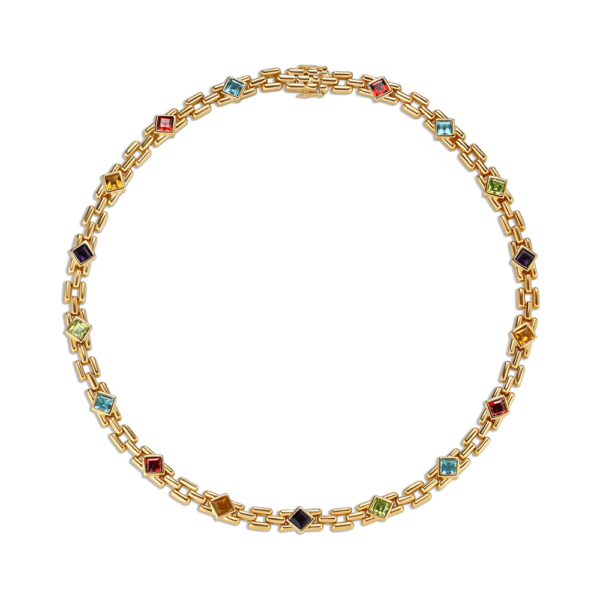 Golden Multistone Necklace